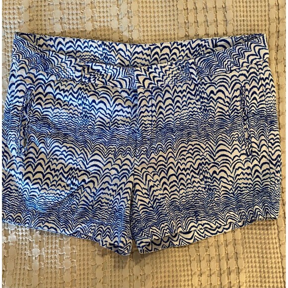 Stylus Womens Shorts Plus Size 16 Curvy Blue & White Patterned Casual Pockets - Picture 8 of 9